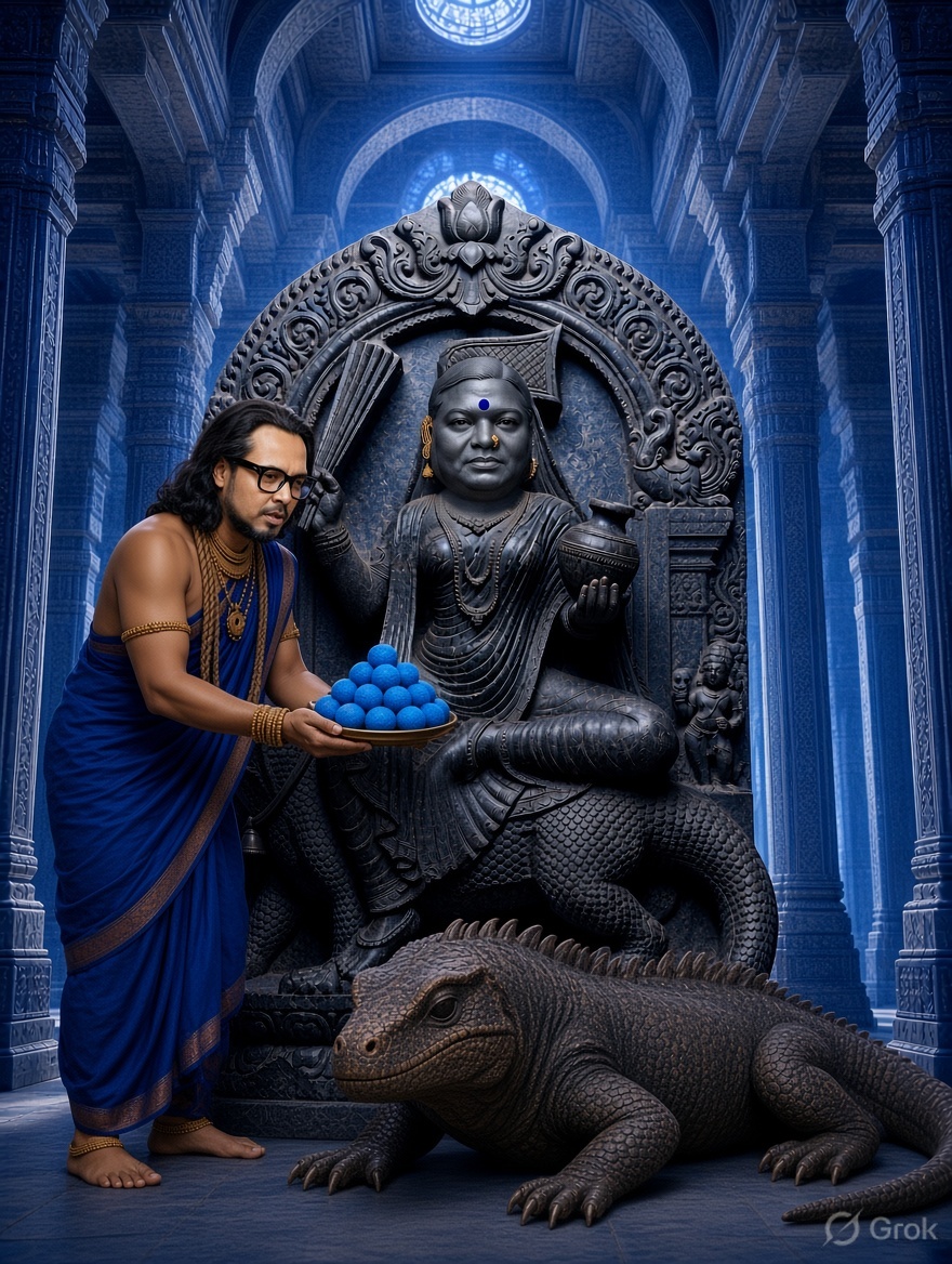 Devotees taking refuge at the feet of Maa Dalit Mata — Dalit Mata Sarnam Gachhami